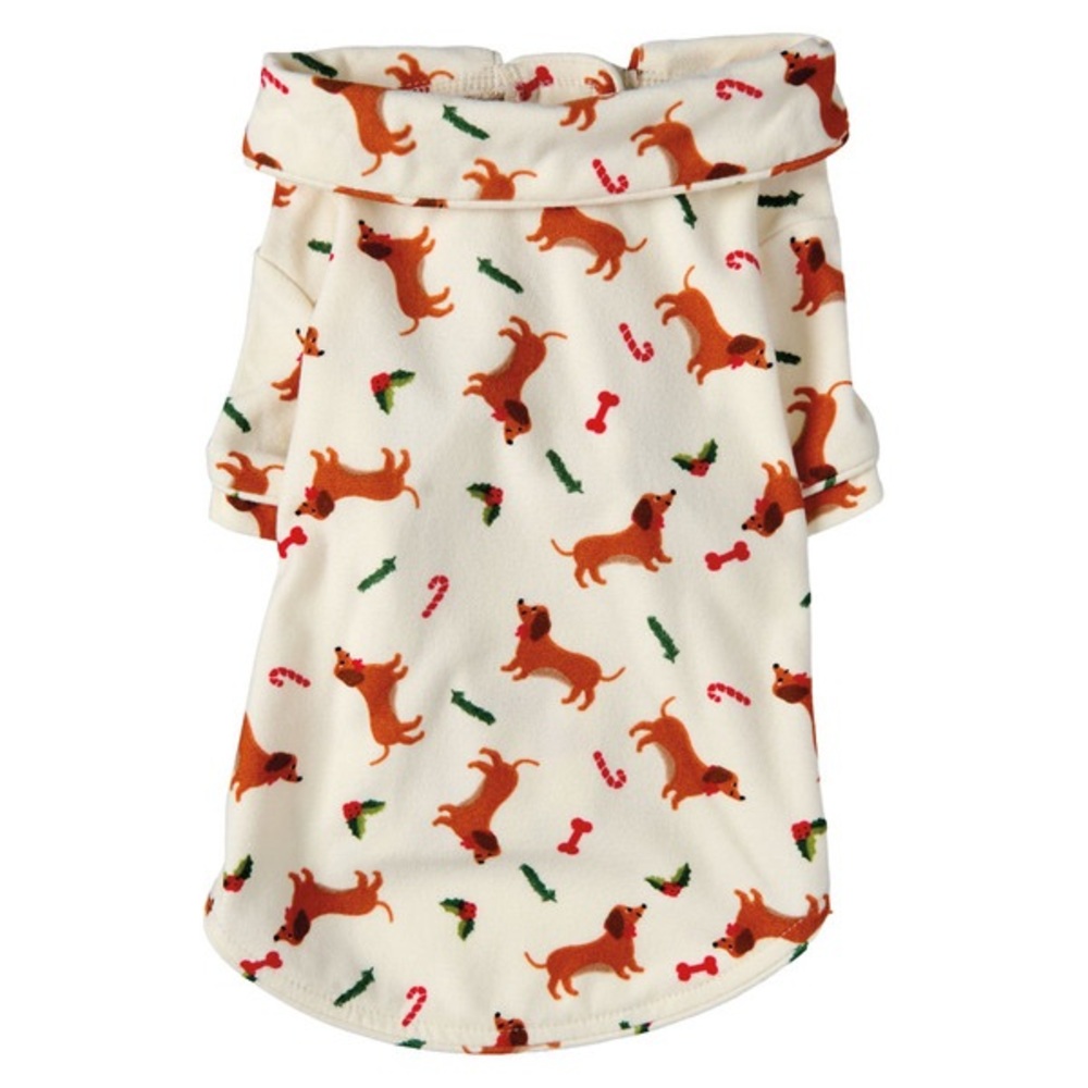 Weenie Dog Print Holiday Pet Pajamas